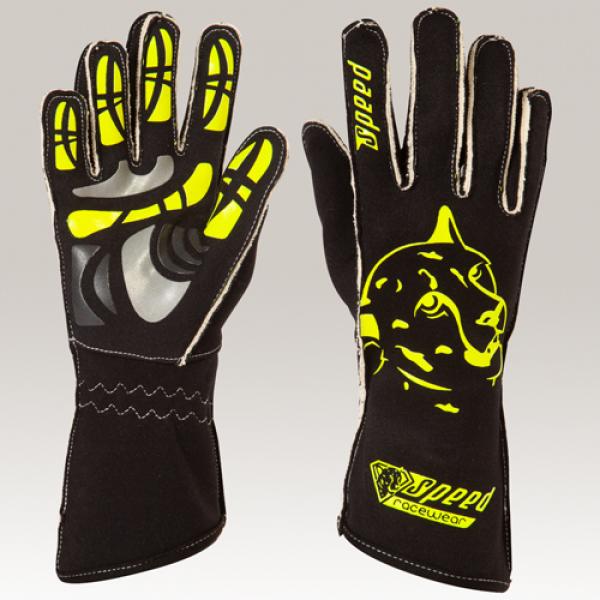 Speed Handschuhe | MELBOURNE G-2 | schwarz,neongelb | Gr. 12